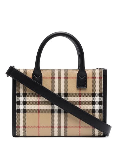 burberry mini vintage check tote bag|Burberry shoulder bag vintage.